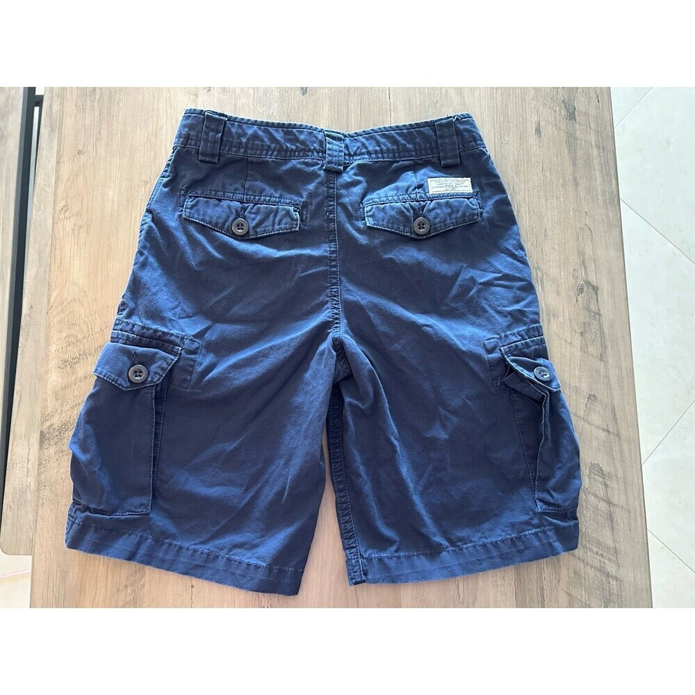 Polo Ralph Lauren Shorts Boys 12 Blue Navy Cargo Military Pockets Casual